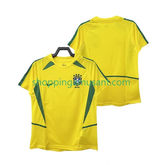 Maillot de Foot Brésil Rétro Homme Domicile 2002 Manche Courte