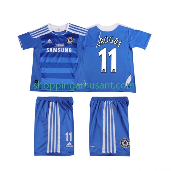 Maillot de Foot Chelsea DROGBA 11 2012 Rétro Enfant Domicile 2011 Manche Courte