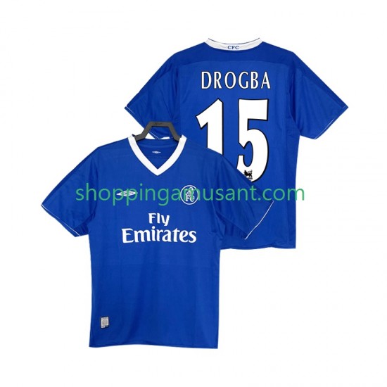 Maillot de Foot Chelsea DROGBA 15 2003 2005 Rétro Homme Domicile Manche Courte