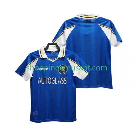 Maillot de Foot Chelsea 1997 Rétro Homme Domicile 1999 Manche Courte