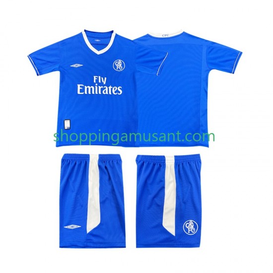 Maillot de Foot Chelsea 2003 2005 Rétro Enfant Domicile Manche Courte