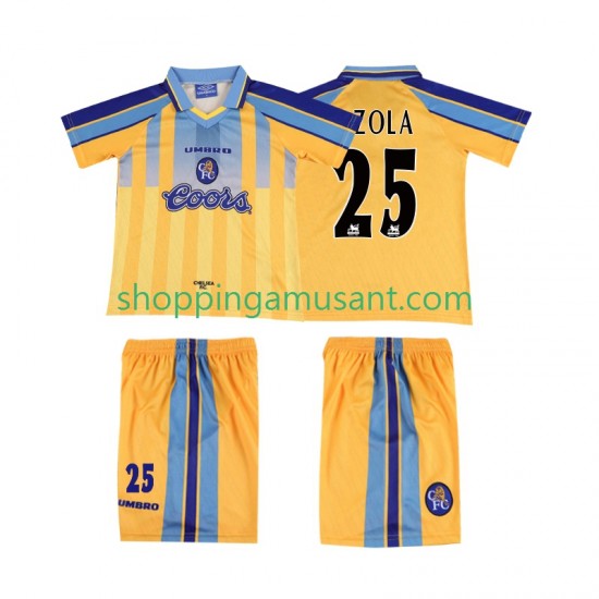 Maillot de Foot Chelsea ZOLA 25 1995 1997 Rétro Enfant Extérieur Manche Courte
