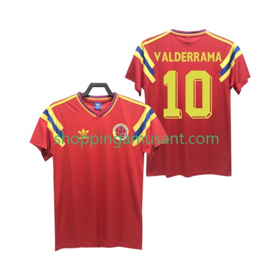 Maillot de Foot Colombie VALDERRAMA 10 1990 Rétro Homme Extérieur Manche Courte
