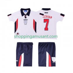 Maillot de Foot Angleterre Beckham 7 Rétro Enfant Domicile 1998 Manche Courte