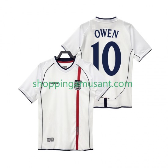 Maillot de Foot Angleterre OWEN 10 Rétro Homme Domicile 2002 Manche Courte