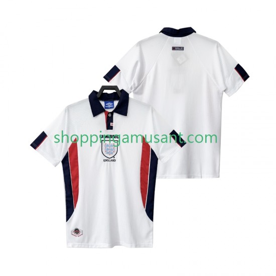 Maillot de Foot Angleterre Rétro Homme Domicile 1998 Manche Courte