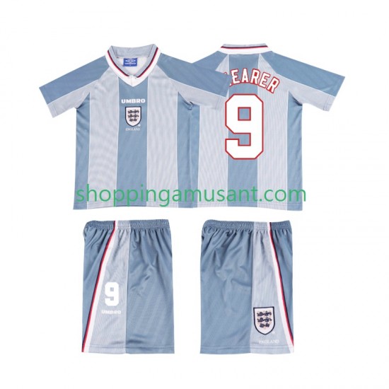 Maillot de Foot Angleterre SHEARER 9 1996 Rétro Enfant Extérieur Manche Courte
