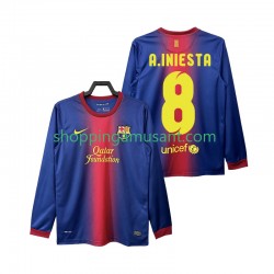 Maillot de Foot FC Barcelone A INIESTA 8 2012 2013 Rétro Homme Domicile Manche Longue
