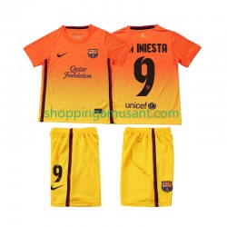 Maillot de Foot FC Barcelone A INIESTA 9 2012 2013 Rétro Enfant Extérieur Manche Courte