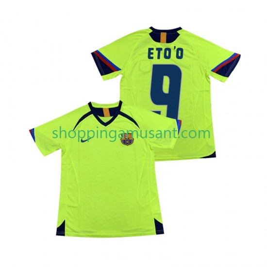 Maillot de Foot FC Barcelone ETOO 9 2005 Rétro Homme Extérieur 2006 Manche Courte