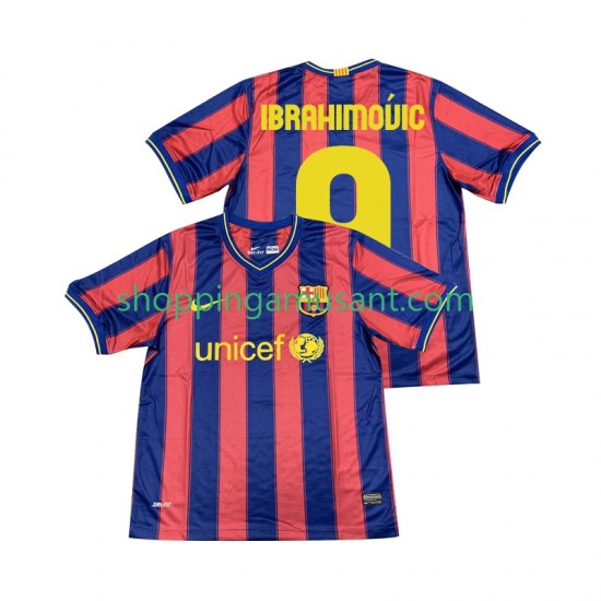 Maillot de Foot FC Barcelone Ibrahimović 9 2009 Rétro Homme Domicile 2010 Manche Courte