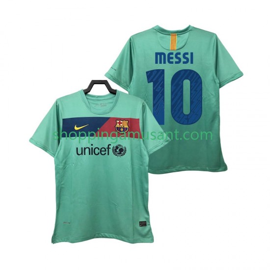 Maillot de Foot FC Barcelone Lionel Messi 10 Rétro Homme Extérieur 2011 2010 Manche Courte