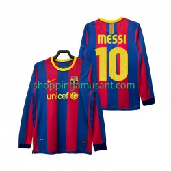 Maillot de Foot FC Barcelone Lionel Messi 10 Rétro Homme Domicile 2011 2010 Manche Longue