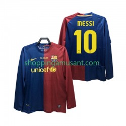 Maillot de Foot FC Barcelone Lionel Messi 10 Champions League 2009 Rétro Homme Domicile 2008 Manche Longue