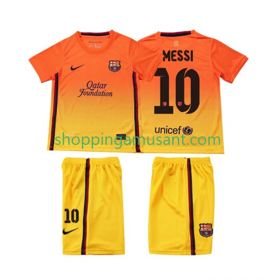 Maillot de Foot FC Barcelone Lionel Messi 10 2012 2013 Rétro Enfant Extérieur Manche Courte
