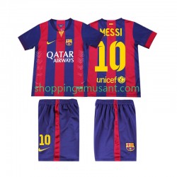 Maillot de Foot FC Barcelone Lionel Messi 10 2014 2015 Rétro Enfant Domicile Manche Courte