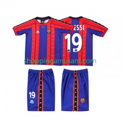 Maillot de Foot FC Barcelone Lionel Messi 19 1997 Rétro Enfant Domicile 1998 Manche Courte