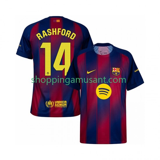 Maillot de Foot FC Barcelone Marcus Rashford 14 Homme Domicile 2025-2026 Manche Courte