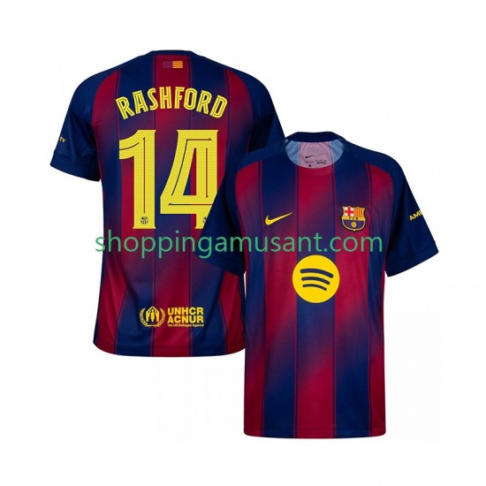 Maillot de Foot FC Barcelone Marcus Rashford 14 Champions League Homme Domicile 2025-2026 Manche Courte