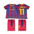Maillot de Foot FC Barcelone Neymar JR 11 Rétro Enfant Domicile 2011 2010 Manche Courte