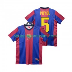 Maillot de Foot FC Barcelone PUYOL 5 Rétro Homme Domicile 1999 1998 Manche Courte