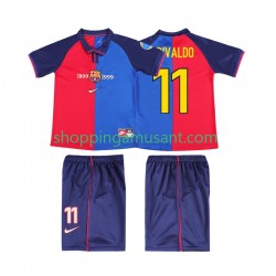Maillot de Foot FC Barcelone RIVALDO 11 2000 Rétro Enfant Domicile 1999 Manche Courte