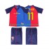 Maillot de Foot FC Barcelone RIVALDO 11 2000 Rétro Enfant Domicile 1999 Manche Courte