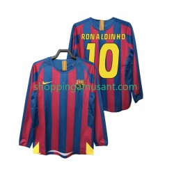Maillot de Foot FC Barcelone RONALDINHO 10 2005 Rétro Homme Domicile 2006 Manche Longue