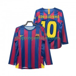 Maillot de Foot FC Barcelone RONALDINHO 10 Champions League 2005 Rétro Homme Domicile 2006 Manche Longue