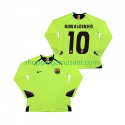 Maillot de Foot FC Barcelone RONALDINHO 10 2005 Rétro Homme Extérieur 2006 Manche Longue