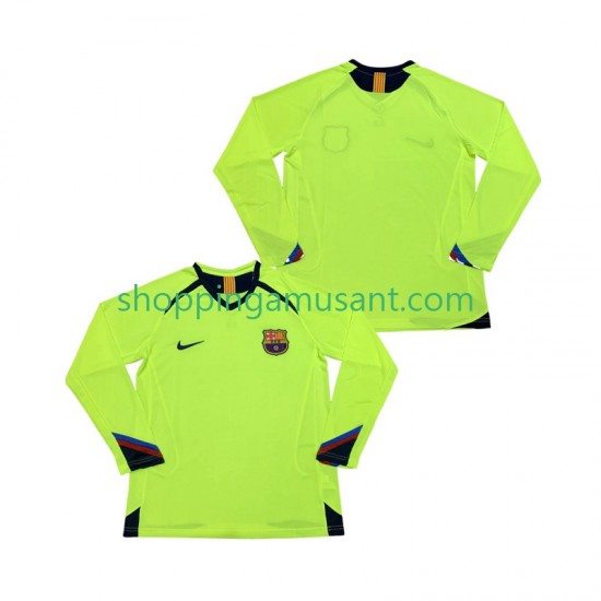 Maillot de Foot FC Barcelone 2005 Rétro Homme Extérieur 2006 Manche Longue