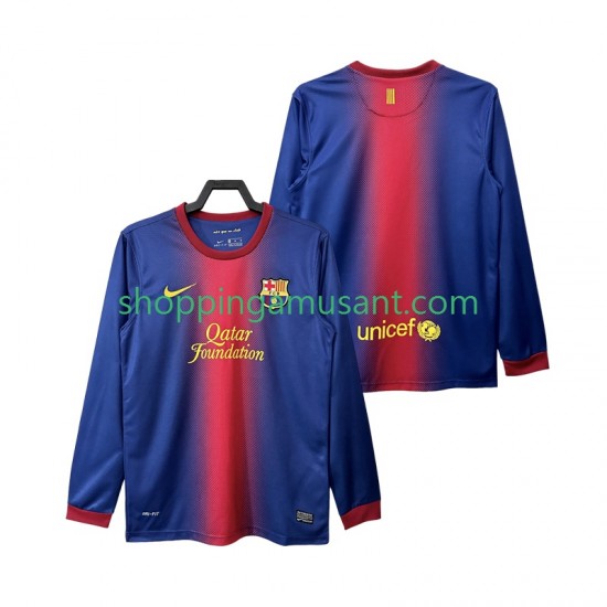 Maillot de Foot FC Barcelone 2012 2013 Rétro Homme Domicile Manche Longue