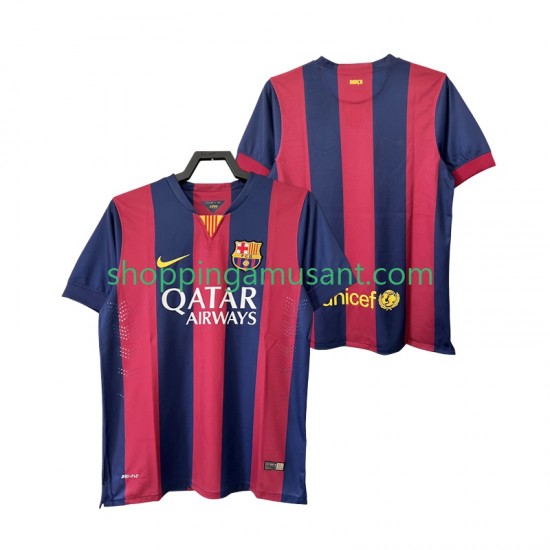 Maillot de Foot FC Barcelone 2014 2015 Rétro Homme Domicile Manche Courte