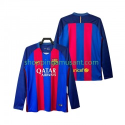 Maillot de Foot FC Barcelone 2016 2017 Rétro Homme Domicile Manche Longue