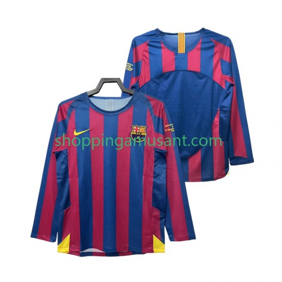 Maillot de Foot FC Barcelone Champions League 2005 Rétro Homme Domicile 2006 Manche Longue