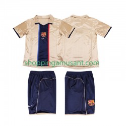 Maillot de Foot FC Barcelone 2001 Rétro Enfant Extérieur 2002 Manche Courte