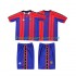 Maillot de Foot FC Barcelone 1997 Rétro Enfant Domicile 1998 Manche Courte