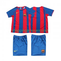 Maillot de Foot FC Barcelone 2005 Rétro Enfant Domicile 2004 Manche Courte