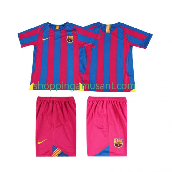 Maillot de Foot FC Barcelone 2005 Rétro Enfant Domicile 2006 Manche Courte
