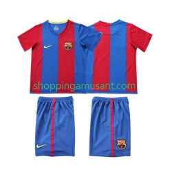 Maillot de Foot FC Barcelone 2007 Rétro Enfant Domicile 2006 Manche Courte