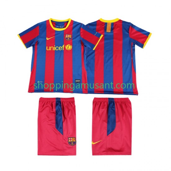 Maillot de Foot FC Barcelone Rétro Enfant Domicile 2011 2010 Manche Courte