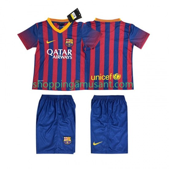 Maillot de Foot FC Barcelone 2013 2014 Rétro Enfant Domicile Manche Courte