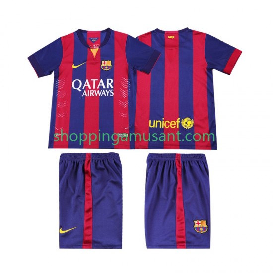 Maillot de Foot FC Barcelone 2014 2015 Rétro Enfant Domicile Manche Courte