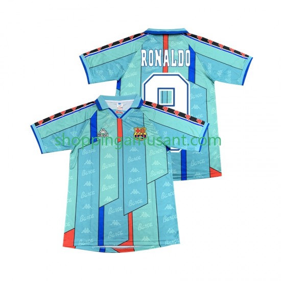 Maillot de Foot FC Barcelone Ronaldo 9 1996 1997 Rétro Homme Extérieur Manche Courte