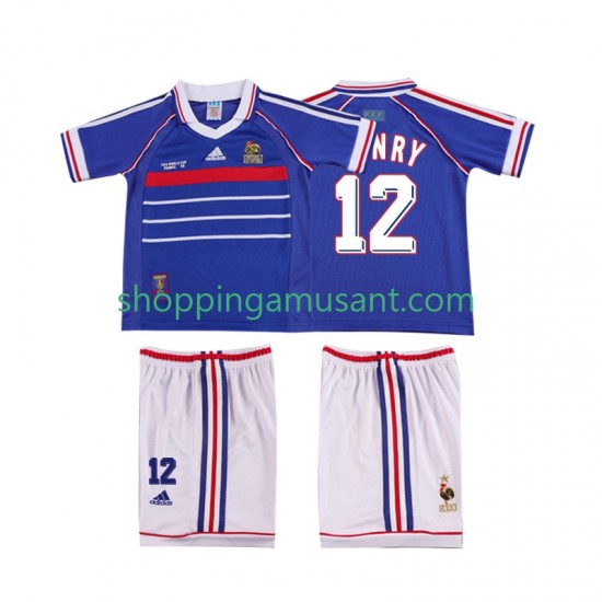 Maillot de Foot France Henry 12 Rétro Enfant Domicile 1998 Manche Courte