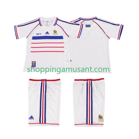 Maillot de Foot France Rétro Enfant Extérieur 1998 Manche Courte
