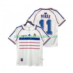 Maillot de Foot France PIRES 11 Rétro Homme Extérieur 1998 Manche Courte