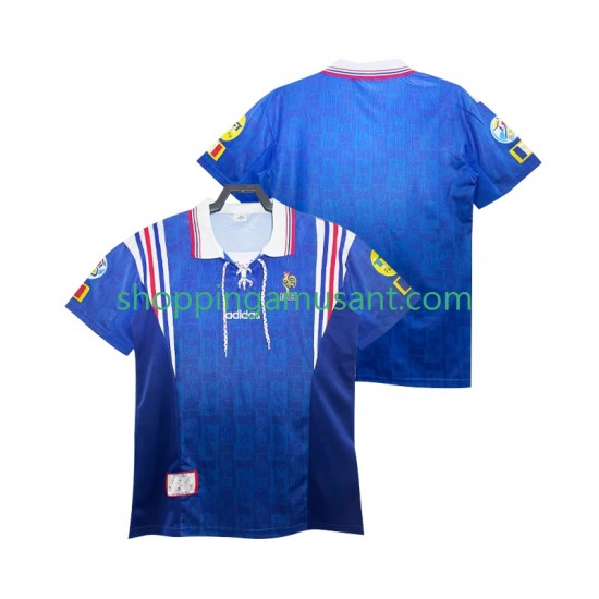 Maillot de Foot France 1996 Rétro Homme Domicile Manche Courte