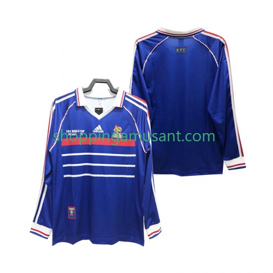 Maillot de Foot France Rétro Homme Domicile 1998 Manche Longue