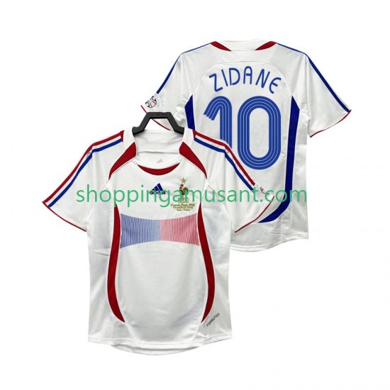 Maillot de Foot France ZIDANE 10 Rétro Homme Extérieur 2006 Manche Courte